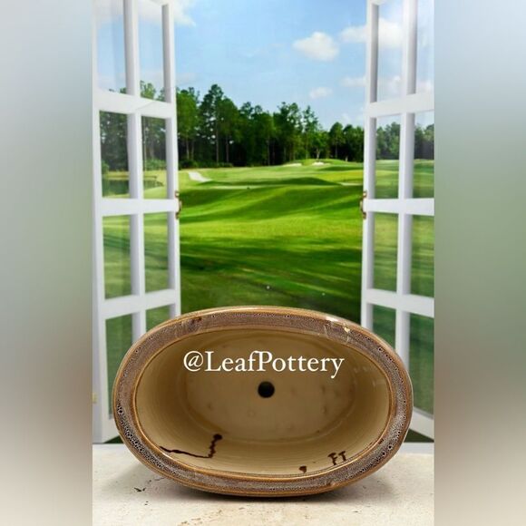 Butternut IceCream Brown Ceramic Planter Pot with drainage hole - Picture 9 of 11